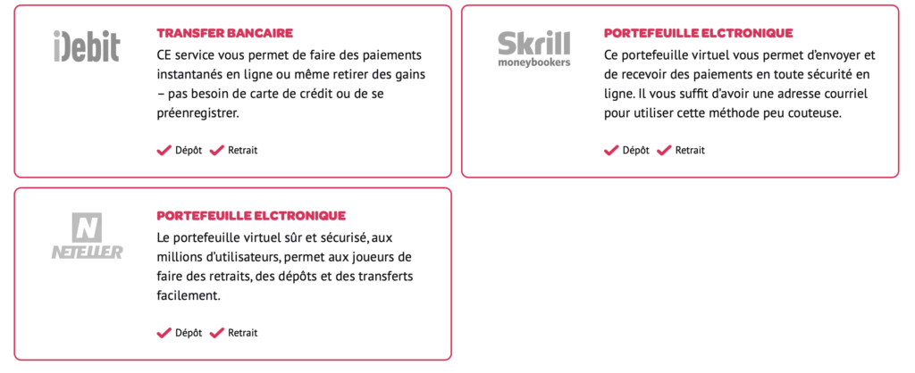 methode de paiement