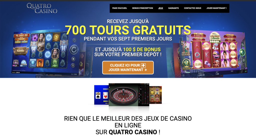 700 tours gratuits Quatro Casino