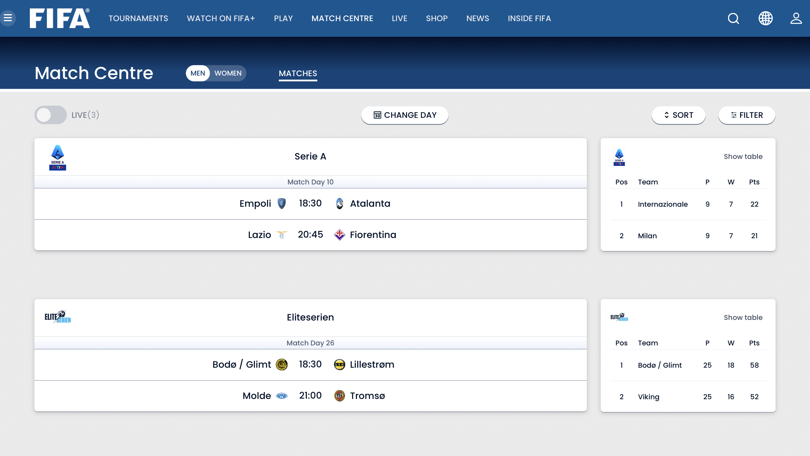 FIFA Live betting online