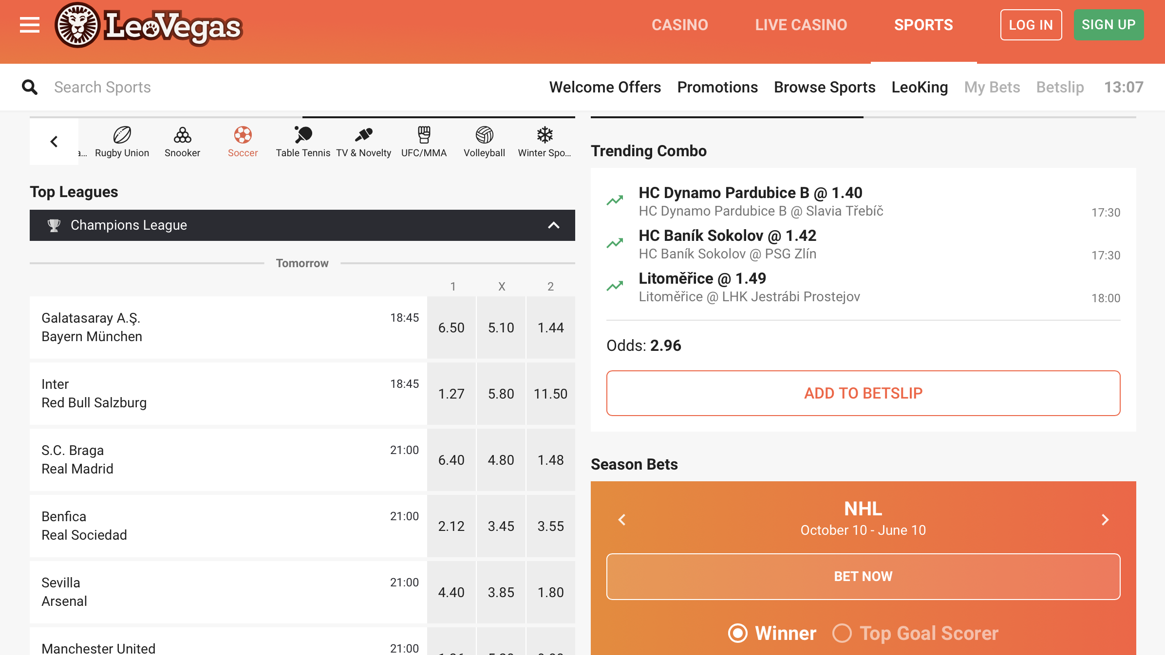 leoVegas canada soccer betting