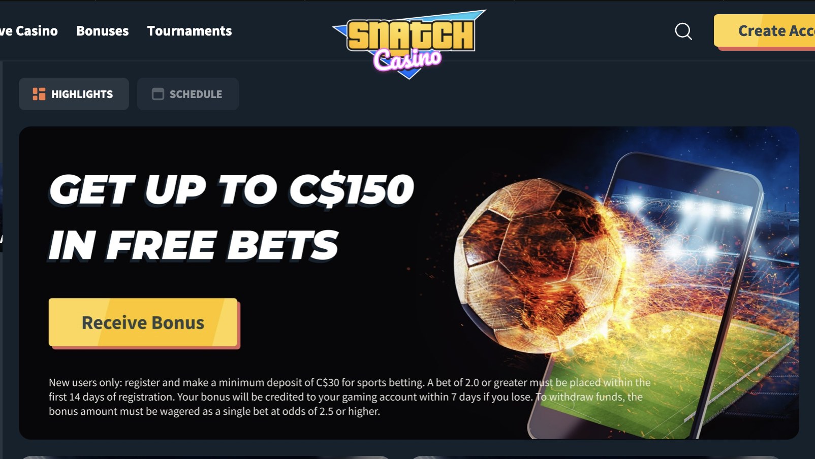 snatch casino canada welcome bonus