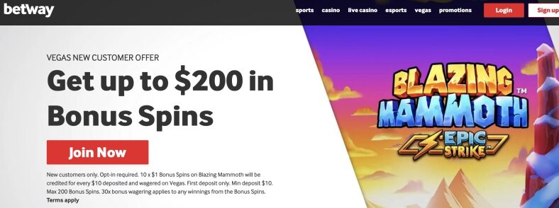 Blazing Mammoth free spins on Betway