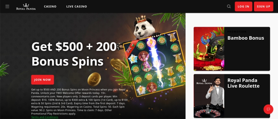 Royal Panda casino offer