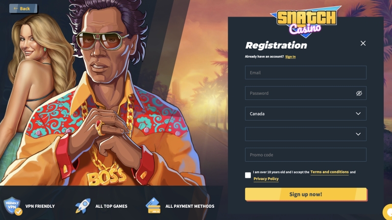 Snatch Casino Registration