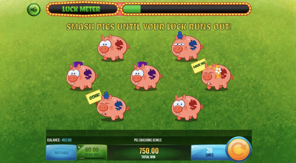 Smash a Pig Luck Bonus Game