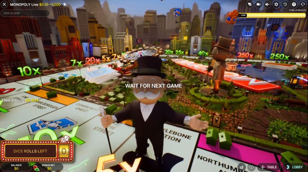Monopoly Live game scene